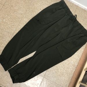 Army green cuffed pants